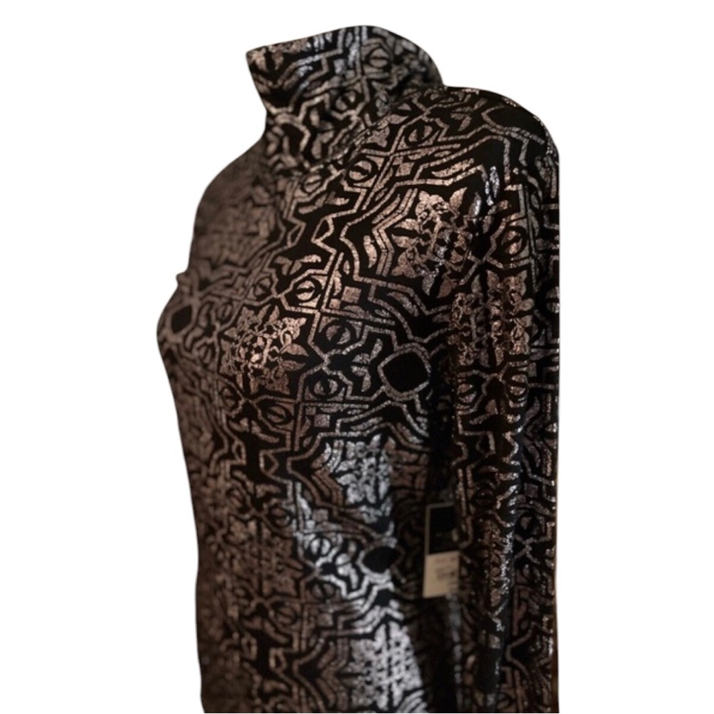 NWT PROJECT RUNWAY Long Sleeve Hacci Foil Bodycon Dress S - Picture 4 of 8